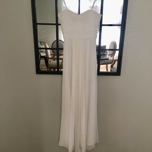 Max and Cleo white strapless ethereal dress